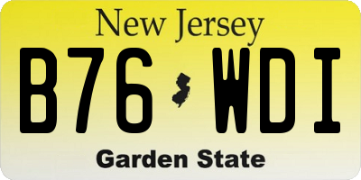 NJ license plate B76WDI