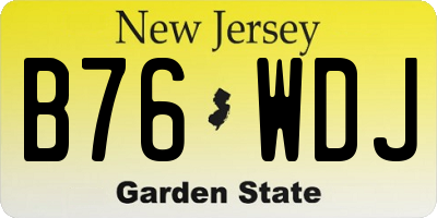 NJ license plate B76WDJ