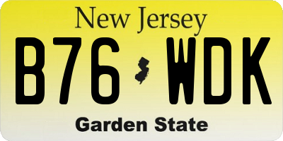 NJ license plate B76WDK