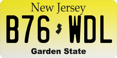 NJ license plate B76WDL