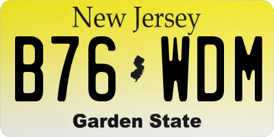 NJ license plate B76WDM