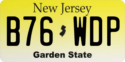NJ license plate B76WDP