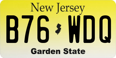 NJ license plate B76WDQ