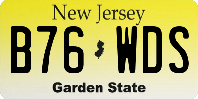 NJ license plate B76WDS