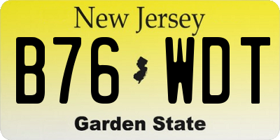 NJ license plate B76WDT