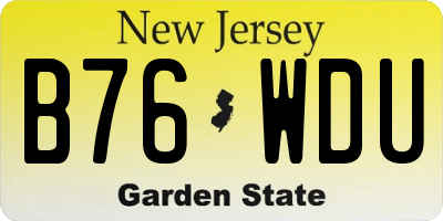 NJ license plate B76WDU