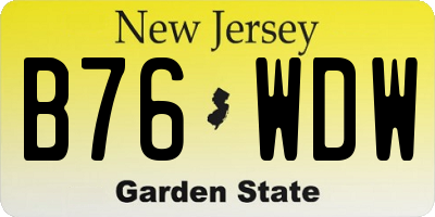 NJ license plate B76WDW
