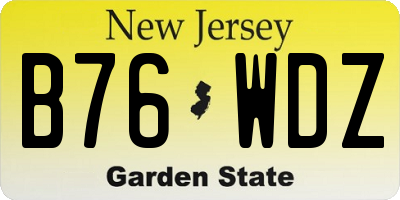 NJ license plate B76WDZ