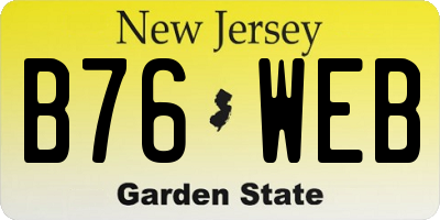 NJ license plate B76WEB