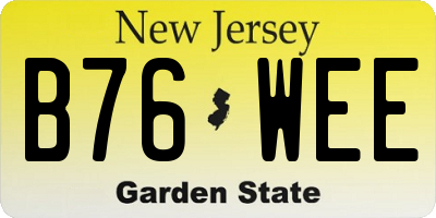 NJ license plate B76WEE