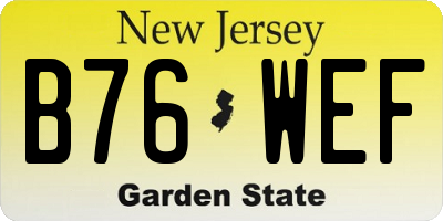 NJ license plate B76WEF