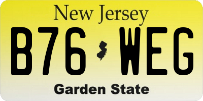 NJ license plate B76WEG