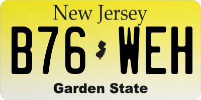 NJ license plate B76WEH