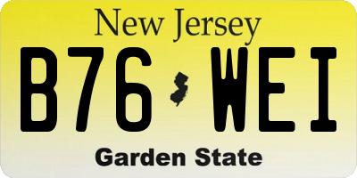 NJ license plate B76WEI