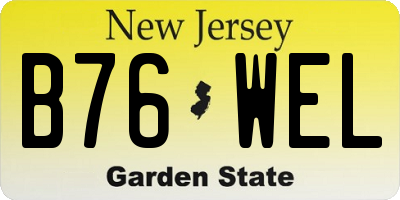 NJ license plate B76WEL