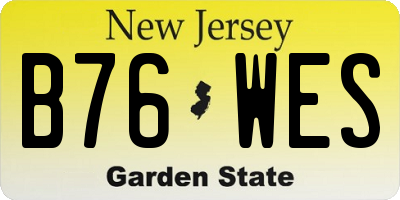 NJ license plate B76WES