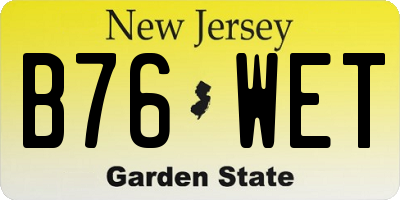 NJ license plate B76WET