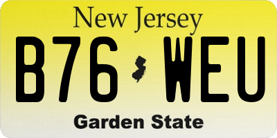 NJ license plate B76WEU