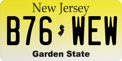 NJ license plate B76WEW
