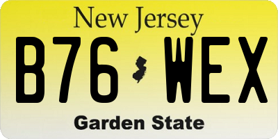 NJ license plate B76WEX