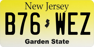 NJ license plate B76WEZ