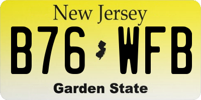 NJ license plate B76WFB