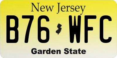 NJ license plate B76WFC