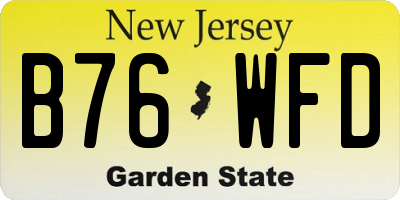 NJ license plate B76WFD