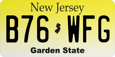 NJ license plate B76WFG