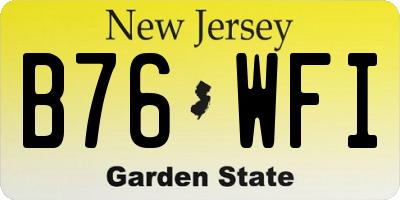 NJ license plate B76WFI