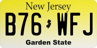 NJ license plate B76WFJ