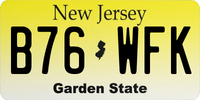 NJ license plate B76WFK
