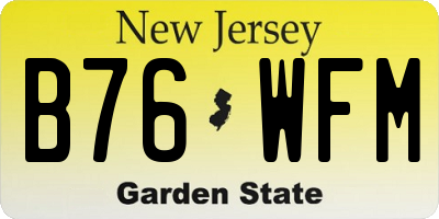 NJ license plate B76WFM