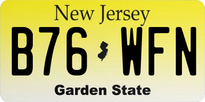 NJ license plate B76WFN