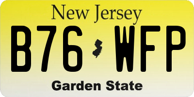 NJ license plate B76WFP