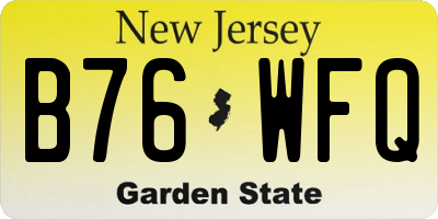 NJ license plate B76WFQ