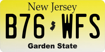 NJ license plate B76WFS