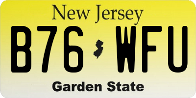NJ license plate B76WFU