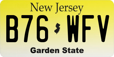 NJ license plate B76WFV