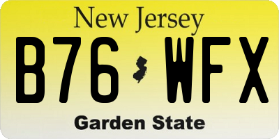 NJ license plate B76WFX