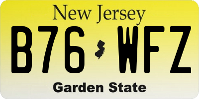 NJ license plate B76WFZ