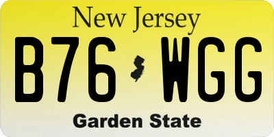 NJ license plate B76WGG
