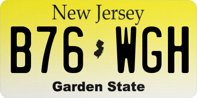 NJ license plate B76WGH