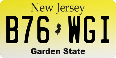 NJ license plate B76WGI