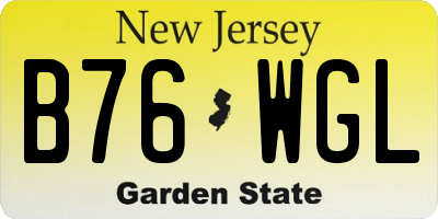 NJ license plate B76WGL