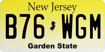 NJ license plate B76WGM