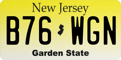 NJ license plate B76WGN