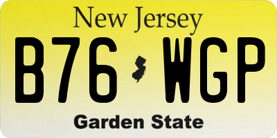 NJ license plate B76WGP