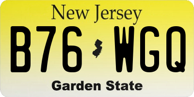 NJ license plate B76WGQ