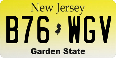 NJ license plate B76WGV